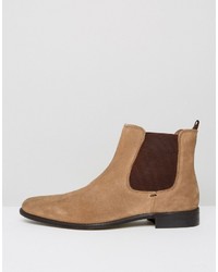Dune Marky Chelsea Boots In Tan Suede