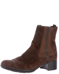 Prada Sport Suede Chelsea Ankle Boots