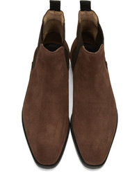 Paul Smith Ps By Brown Suede Gerald Chelsea Boots