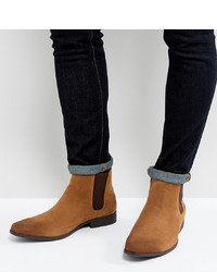 ASOS DESIGN Wide Fit Chelsea Boots In Tan Faux Suede