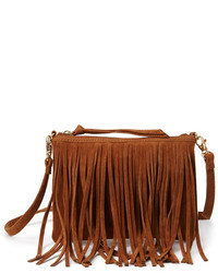Forever 21 Faux Suede Fringed Crossbody