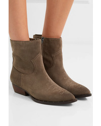 Sam Edelman Ava Studded Embroidered Suede Ankle Boots