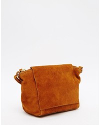 Asos Festival Suede Cross Body Bag With Square Flap