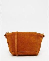 Asos Festival Suede Cross Body Bag With Square Flap