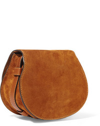 CHLOÉ Marcie mini suede-trimmed leather shoulder bag in 2023