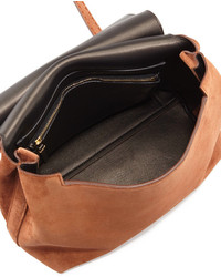 The Row Sideby Suede Satchel Bag Brown