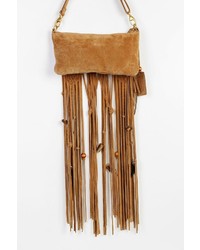 Urban Outfitters Beaded Suede Fringe Crossbody Clutch