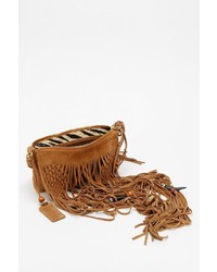 Urban Outfitters Beaded Suede Fringe Crossbody Clutch