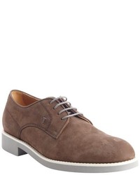 Tod's Brown Suede Lace Up Oxfords