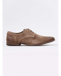 Topman Tan Brushed Suede Derby Shoes