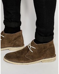 Asos Brand Desert Boots In Suede