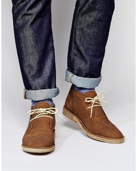 Asos Brand Desert Boots In Waxed Suede
