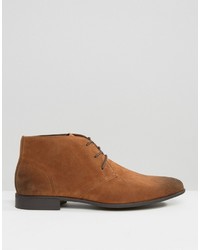 Asos Chukka Boots In Tan Faux Suede