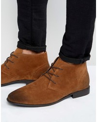 Asos Chukka Boots In Tan Faux Suede