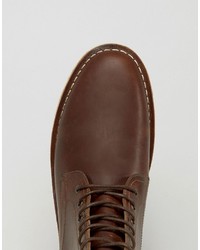 Asos Desert Boots In Tan Leather With Suede Detail