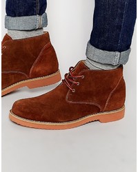 Frank Wright Desert Boots In Tan Suede