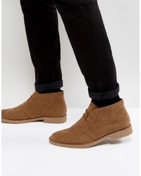 New Look Faux Suede Desert Boots In Tan