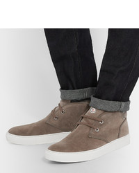 Moncler La Sorbonne Shearling Lined Suede Chukka Boots