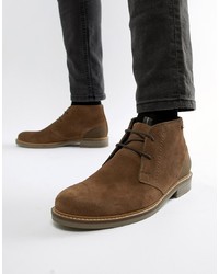 Barbour Readhead Leather Suede Lace Up Mid Boots In Tan
