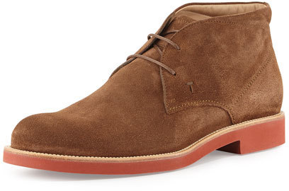 Tod's Rubber Sole Suede Chukka Boot 