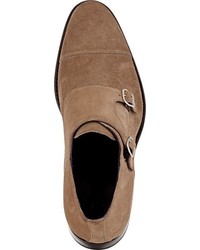 Isaia Cap Toe Double Monk Shoes Nude