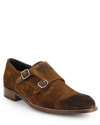 To Boot New York Suede Cap Toe Double Monk Strap Shoes