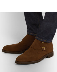 George Cleverley Fry Suede Monk Strap Boots