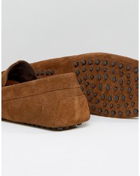 Asos Loafers In Tan Suede With Snaffle Detail