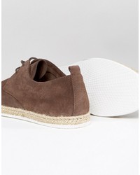 Zign Shoes Zign Suede Lace Up Shoes With Espadrille Detail