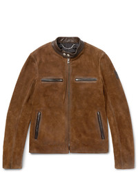Belstaff Landrake Leather Trimmed Suede Blouson Jacket