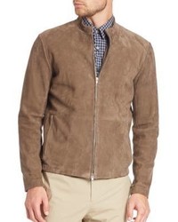 Theory Two Way Zip Front Suede Jacket