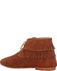 Ulla Johnson Adelaide Suede Fringed Ankle Boots Brown
