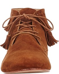 Ulla Johnson Adelaide Suede Fringed Ankle Boots Brown
