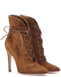 Gianvito Rossi Empire Lace Up Suede Ankle Boots
