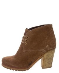 Prada Sport Suede Lace Up Ankle Boots