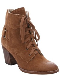 Dolce Vita Saddle Brown Suede Julep Lace Up Ankle Booties