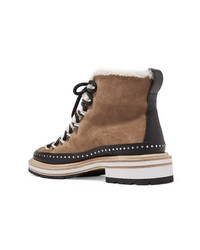 Rag & Bone Compass Studded Leather And Med Suede Ankle Boots