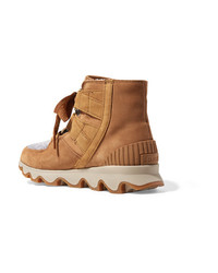 Sorel Kinetic Waterproof Suede And Felt Ankle Boots