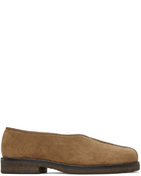 Lemaire Brown Piped Loafers