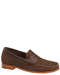 Johnston & Murphy Danbury Suede And Leather Penny Loafers