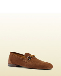 Gucci Suede Bamboo Horsebit Loafer