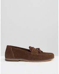 Asos Loafers In Brown Suede