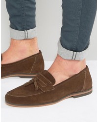 Asos Loafers In Brown Suede