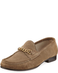Tom Ford Suede Chain Link Loafer Tan