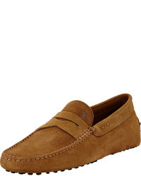 Tod's Suede Penny Driver Light Brown