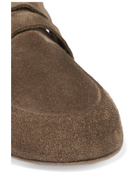 Lanvin Suede Slippers Brown