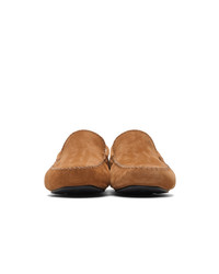 Brioni Tan Suede Driver Loafers