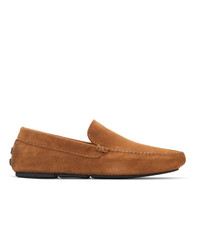 Brioni Tan Suede Driver Loafers