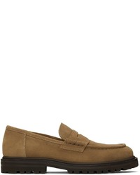 Brunello Cucinelli Tan Suede Lugged Loafer
