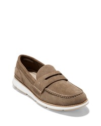 Cole Haan Zerogrand Suede Penny Loafer In Brown At Nordstrom